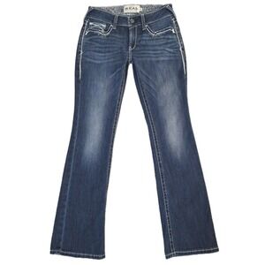 Ariat REAL Denim Entwined Boot Cut Jeans Women's 28x32 Marine Western Stretch